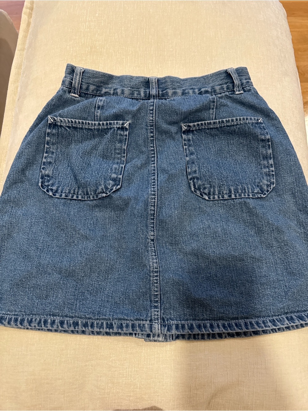 NY Jeans New York & Company Denim Button Front Mini Skirt Sz 4 Blue 100% Cotton - Picture 8 of 10